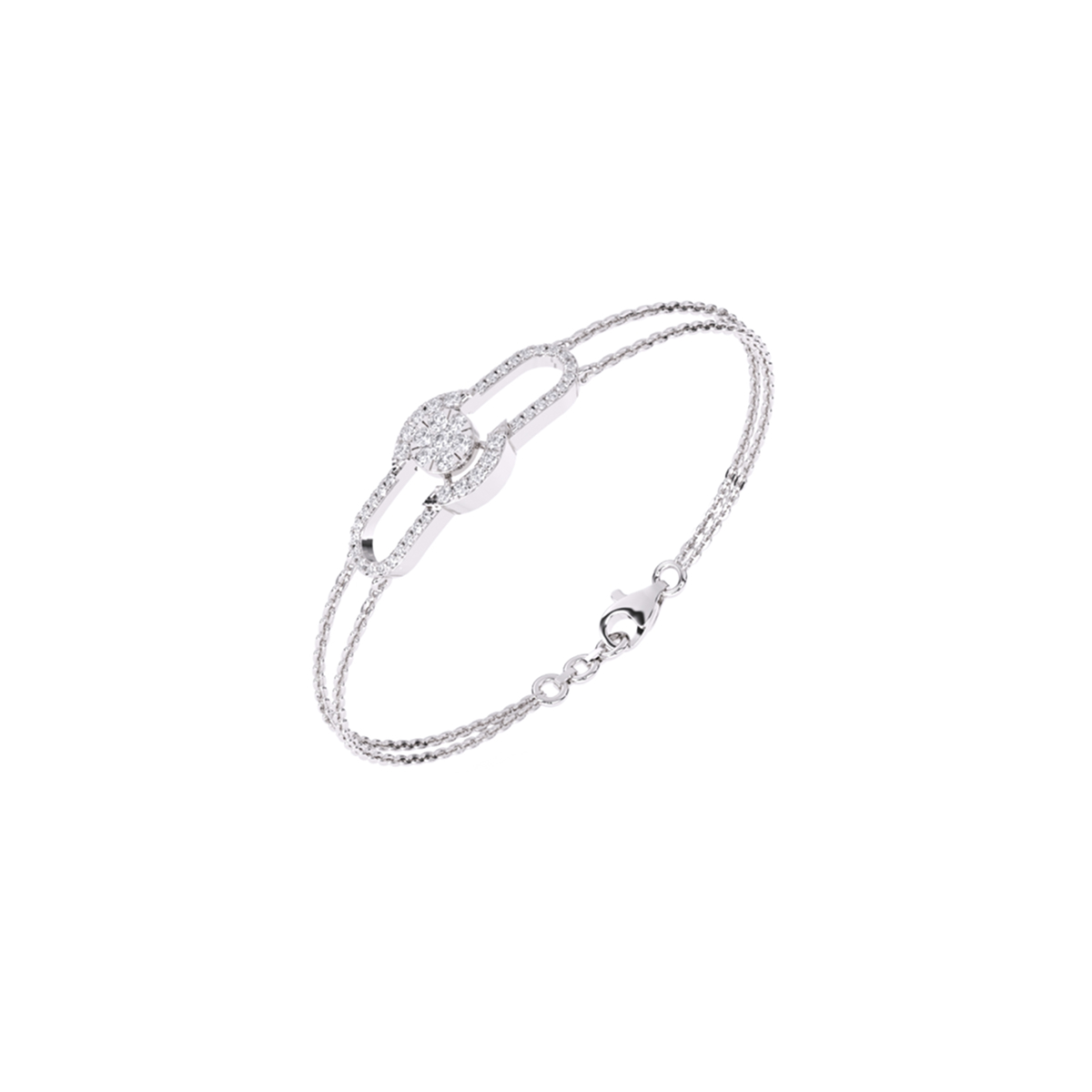 14K Rose Gold Trendy Lab Grown Diamond Bracelet